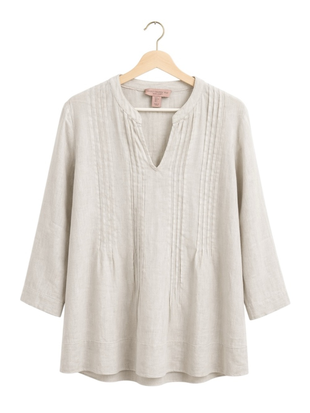 Womens Linen Tunic Top Large Fisherman New England Lagenlook Minimalist